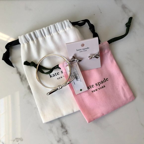 Kate Spade Skinny mini bow bracelet and earrings